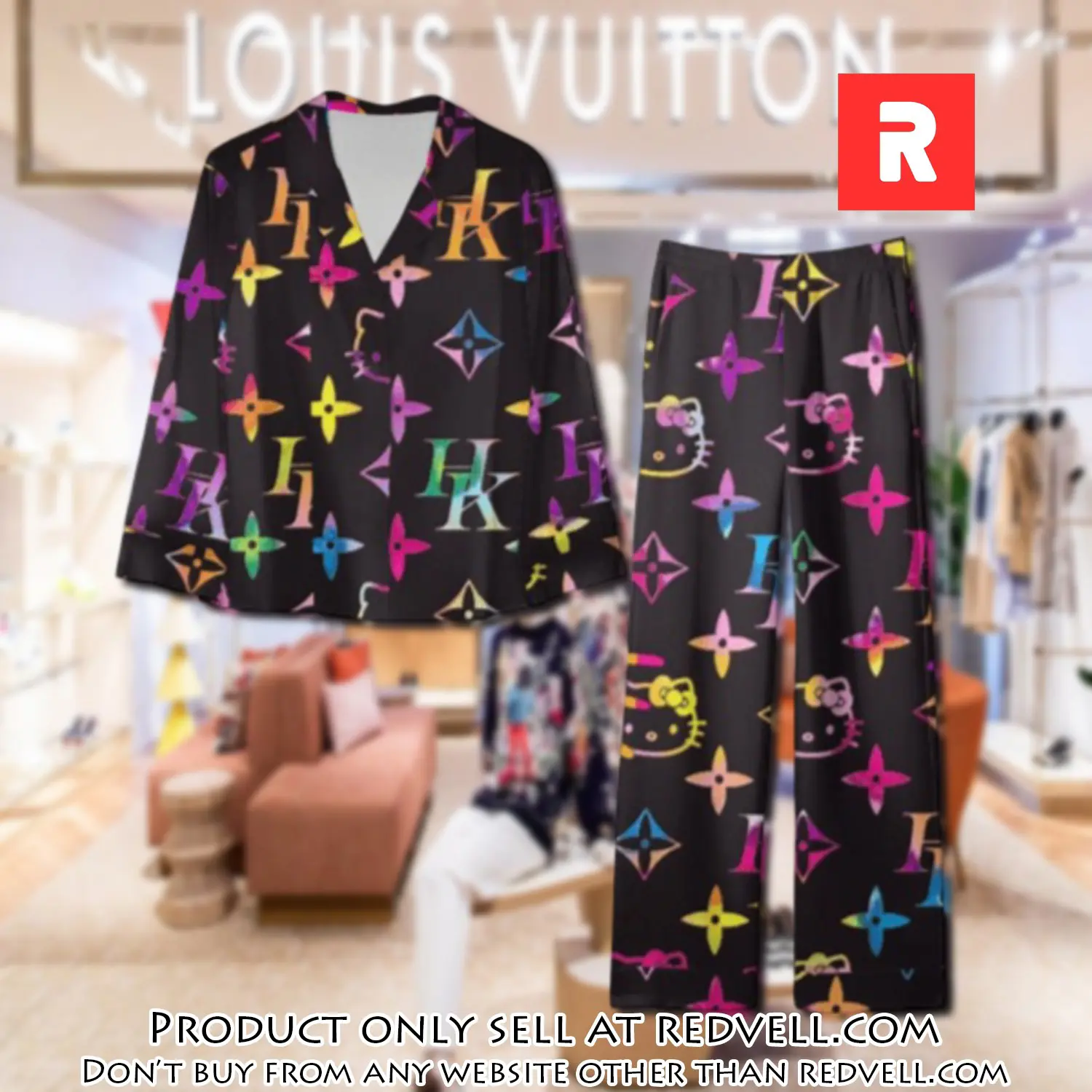 Trending luxury lv satin pajama set pjs1098 rv5536665